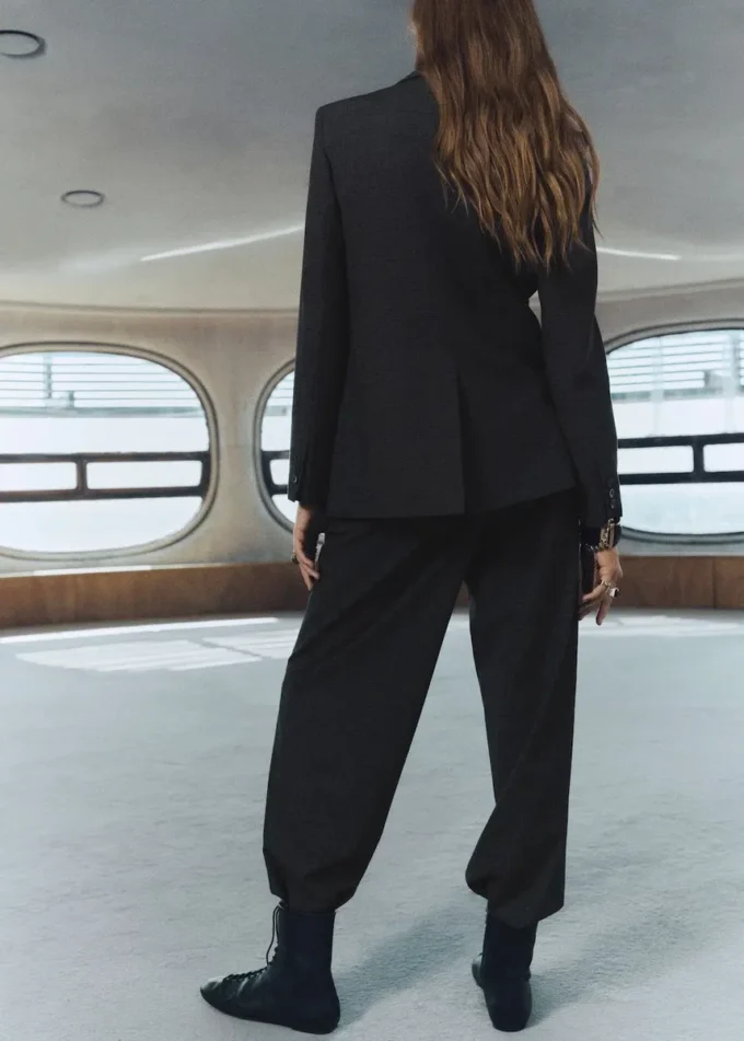 Dwurzędowa marynarka w kratę Dwurzędowa marynarka w kratę