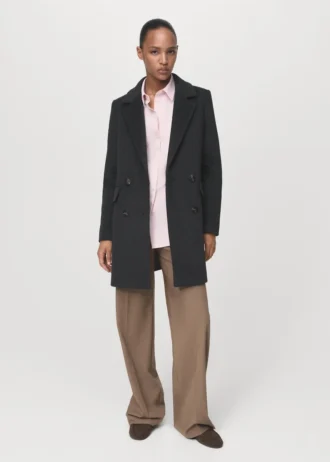 Dwurzędowy płaszcz wełniany