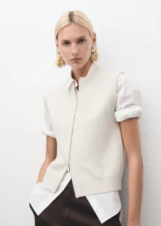 Dzianinowa kamizelka z zamkiem błyskawicznym