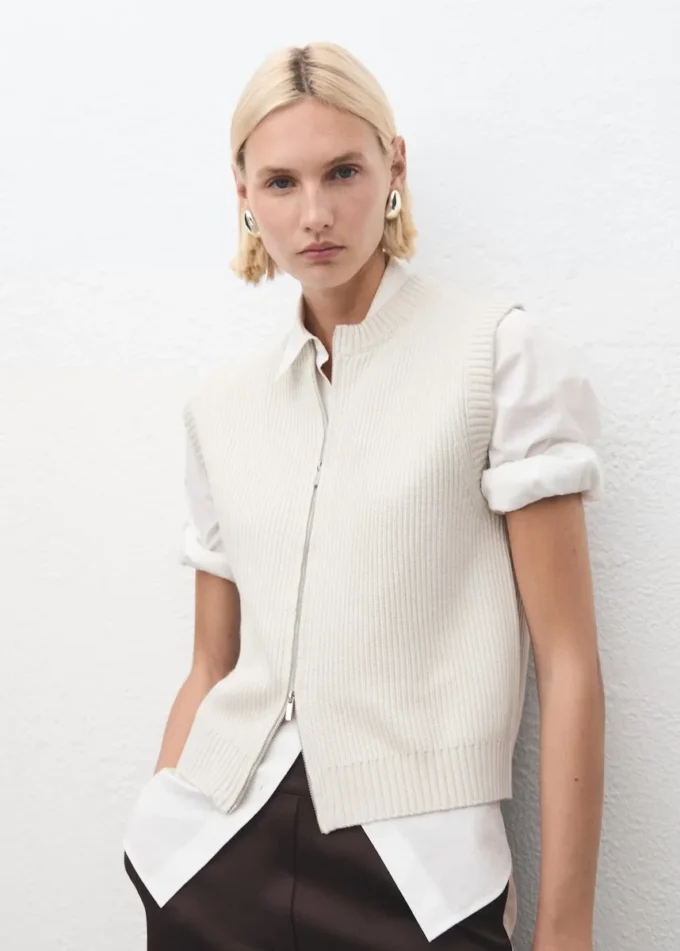 Dzianinowa kamizelka z zamkiem błyskawicznym Dzianinowa kamizelka z zamkiem błyskawicznym