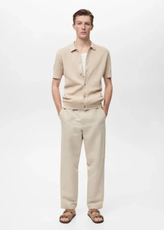 Dzianinowa koszula o strukturalnej fakturze z koronką