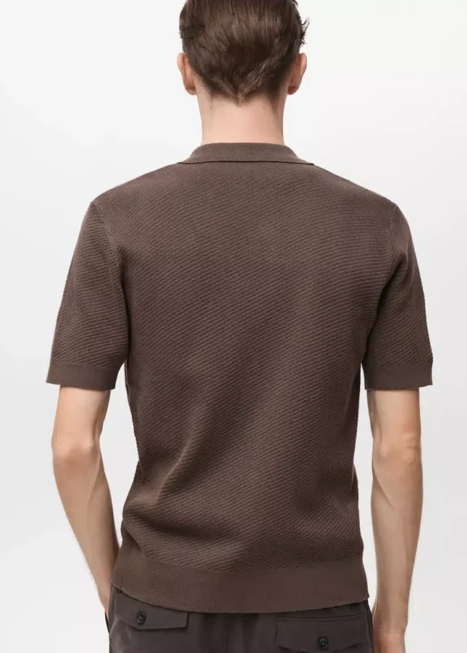 Dzianinowa koszula o strukturalnej fakturze z koronką