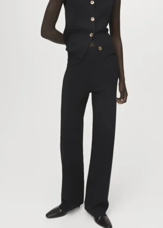 Dzianinowe spodnie z elastycznym paskiem