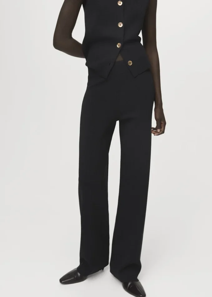 Dzianinowe spodnie z elastycznym paskiem Dzianinowe spodnie z elastycznym paskiem