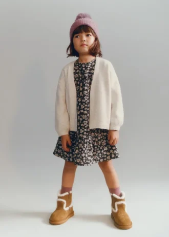 Botki z zamszu imitującego futro