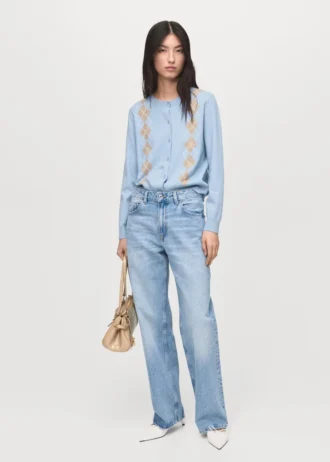 Dzianinowy kardigan w romby