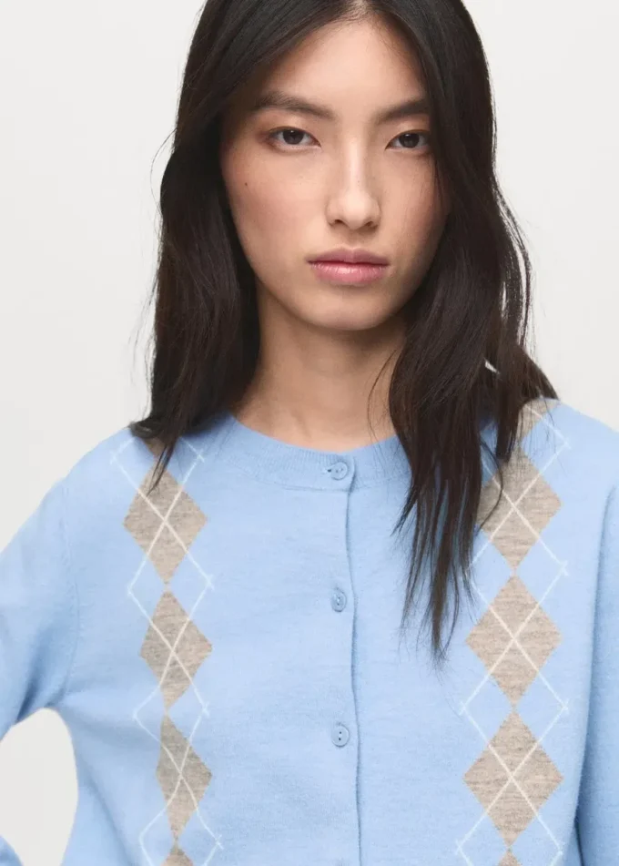 Dzianinowy kardigan w romby Dzianinowy kardigan w romby