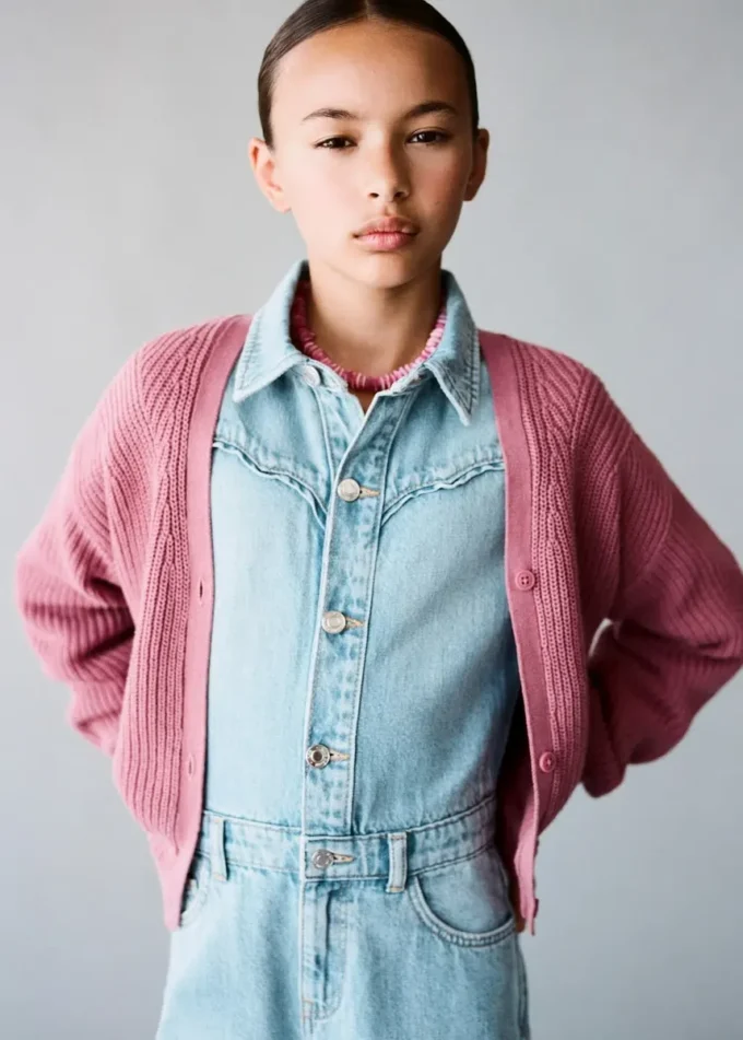 Długi kombinezon dżinsowy