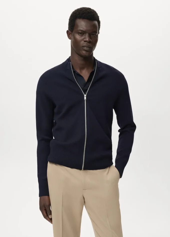 Dzianinowy kardigan zapinany na zamek błyskawiczny Dzianinowy kardigan zapinany na zamek błyskawiczny