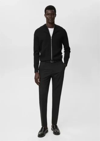 Dzianinowy kardigan zapinany na zamek błyskawiczny