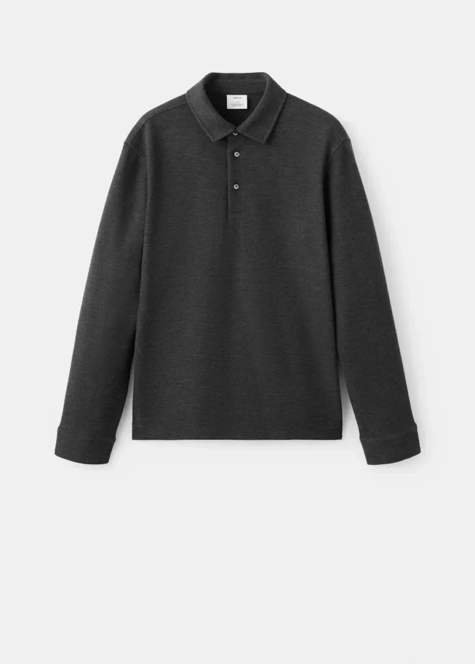 Dzianinowy sweter polo o strukturalnej fakturze Dzianinowy sweter polo o strukturalnej fakturze