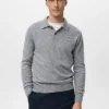 Dzianinowy sweter polo z mieszanki wełny Dzianinowy sweter polo z mieszanki wełny