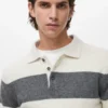 Dzianinowy sweter polo z mieszanki wełny Dzianinowy sweter polo z mieszanki wełny