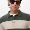 Dzianinowy sweter polo z mieszanki wełny Dzianinowy sweter polo z mieszanki wełny