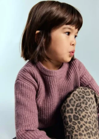 Dzianinowy sweter z prążkowanym wykończeniem