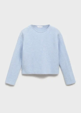 Dzianinowy sweter z prążkowanym wykończeniem