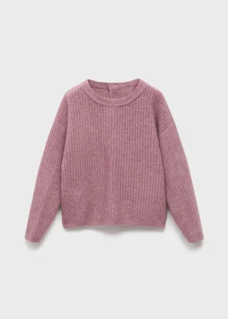 Dzianinowy sweter z prążkowanym wykończeniem