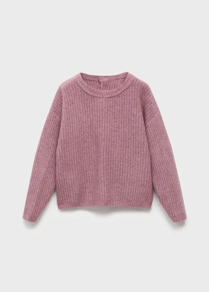 Dzianinowy sweter z prążkowanym wykończeniem Dzianinowy sweter z prążkowanym wykończeniem