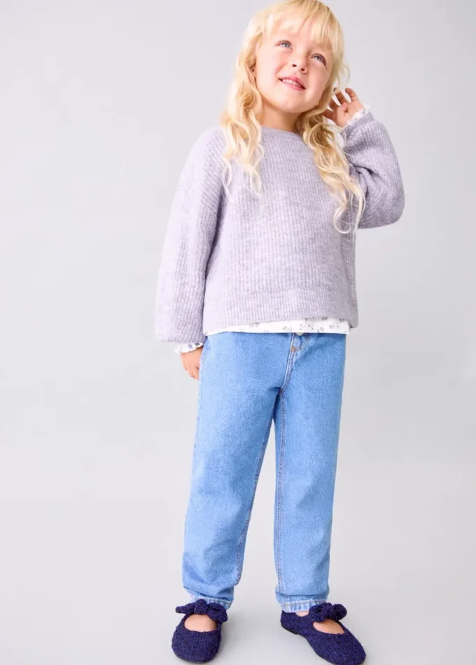 Dzianinowy sweter z prążkowanym wykończeniem Dzianinowy sweter z prążkowanym wykończeniem