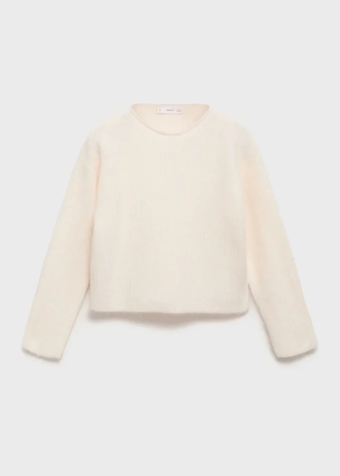 Dzianinowy sweter z prążkowanym wykończeniem