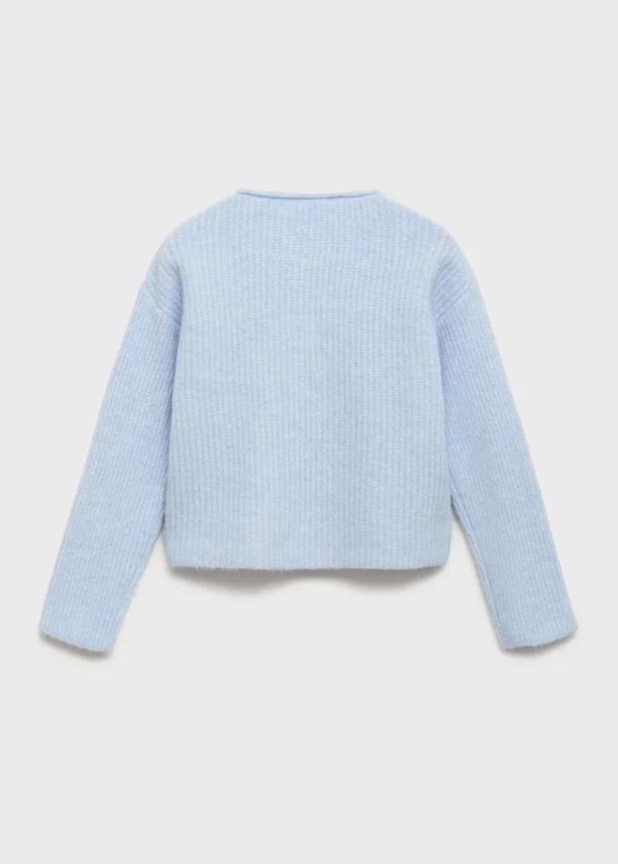 Dzianinowy sweter z prążkowanym wykończeniem