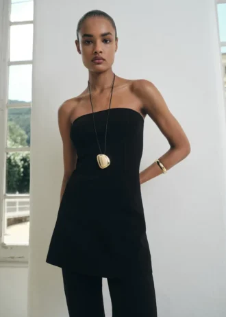 Dzianinowy top bez ramiączek