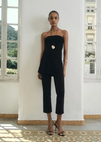 Dzianinowy top bez ramiączek