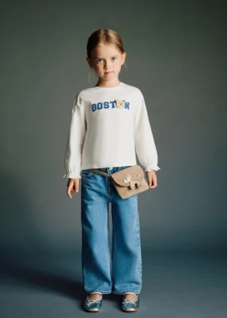 Dziecięca haftowana bawełniana koszulka