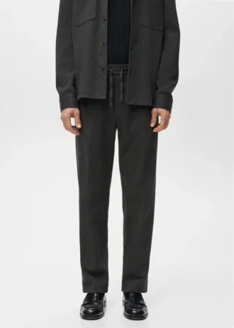 Flanelowe spodnie dresowe ze sznurkiem