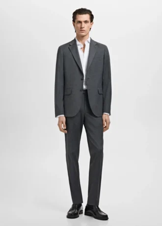 Garnitur z tkaniny skośnej o dopasowanym kroju z mankietami koszulowymi