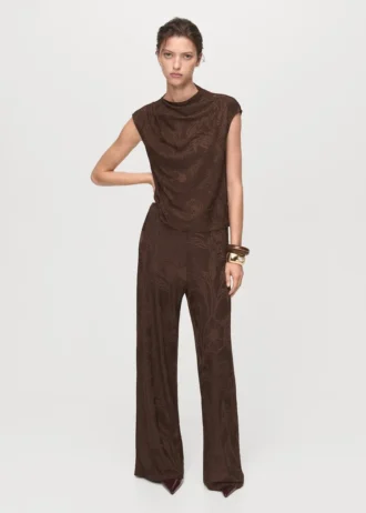 Góra z żakardowym nadrukiem kwiatowym