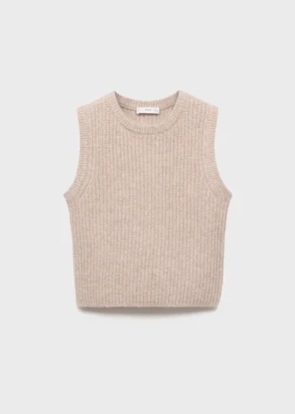 Kamizelka z dzianiny prążkowanej