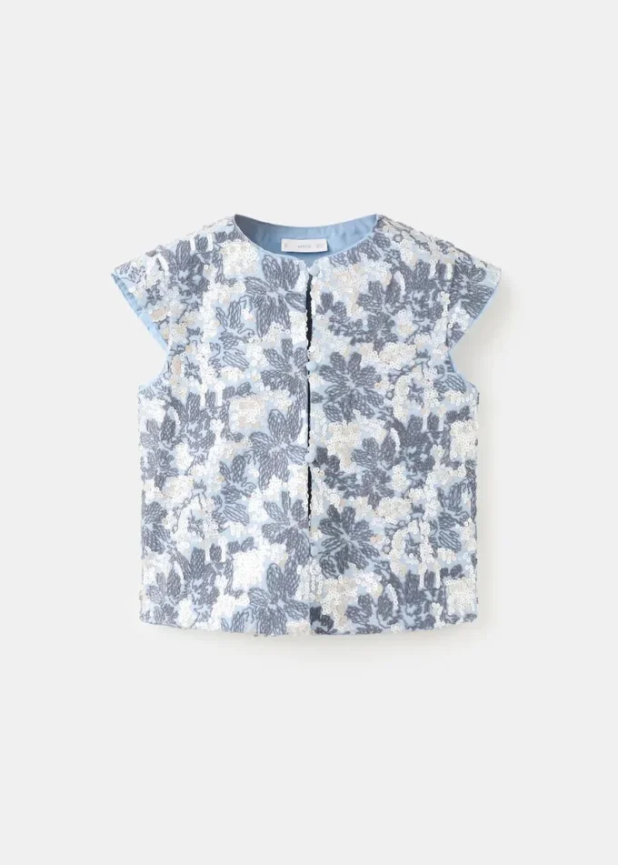 Kamizelka z haftem z cekinów Kamizelka z haftem z cekinów