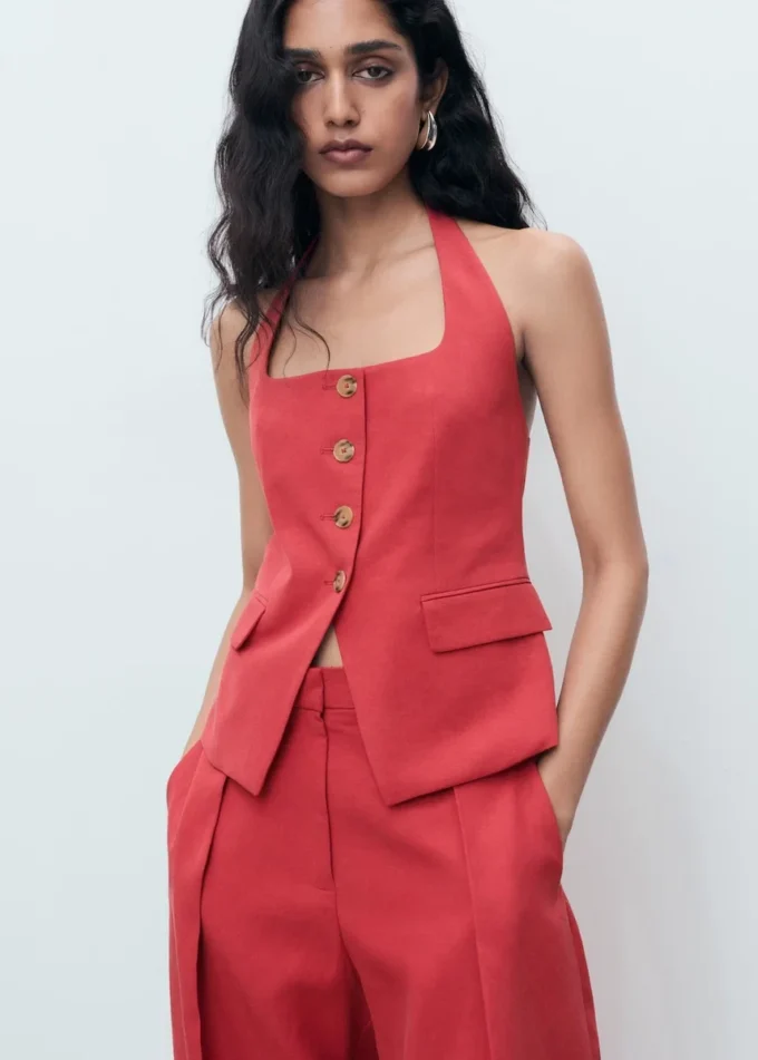 Kamizelka z mieszanki lnu Kamizelka z mieszanki lnu