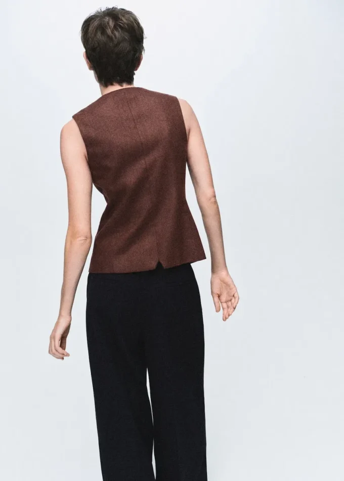 Kamizelka z mieszanki wełny z guzikami Kamizelka z mieszanki wełny z guzikami