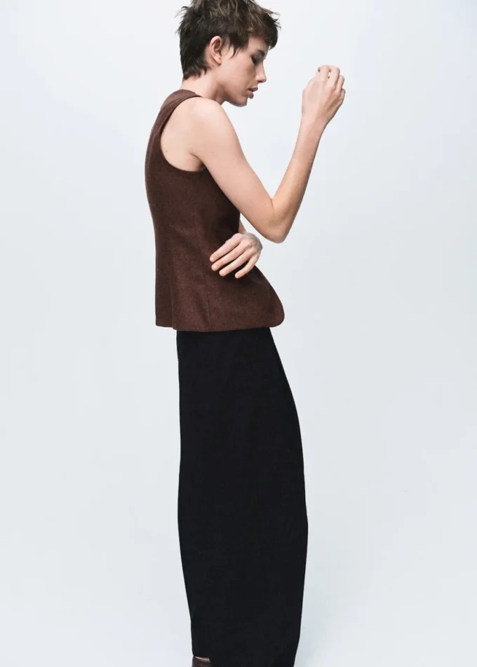 Kamizelka z mieszanki wełny z guzikami Kamizelka z mieszanki wełny z guzikami