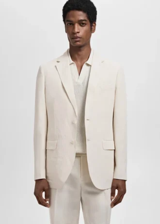 Klasyczna marynarka o dopasowanym kroju, wykonana z mieszanki lnu i lyocellu