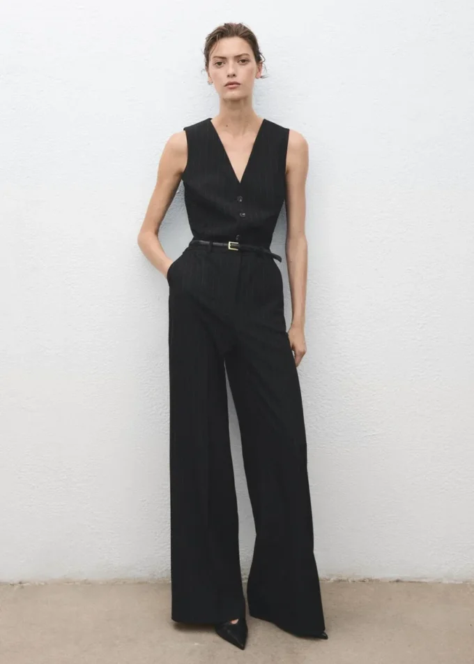 Kombinezon w prążki z paskiem Kombinezon w prążki z paskiem