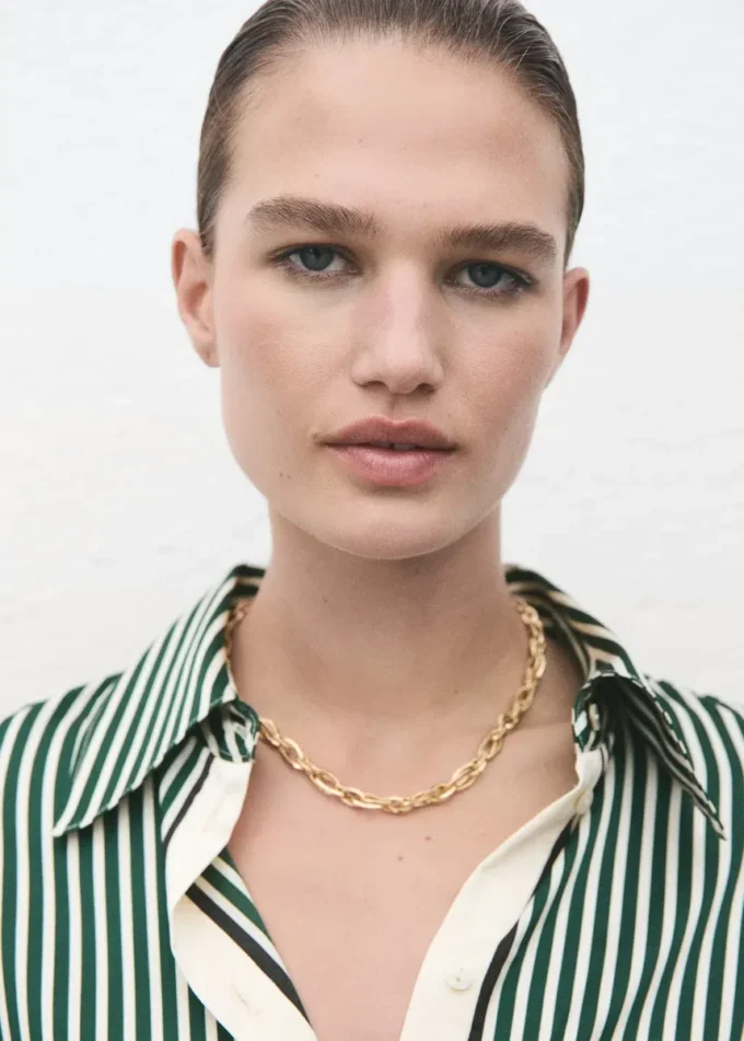 Kombinowana koszula w paski Kombinowana koszula w paski