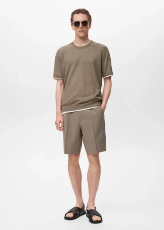 Kontrastowa koszulka z mieszanki bawełny