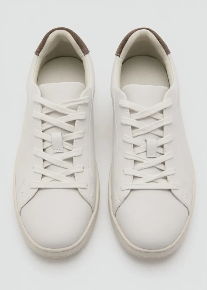 Kontrastowe skórzane trampki Kontrastowe skórzane trampki