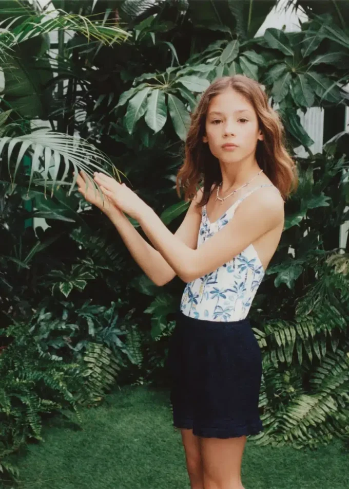 Kostium kąpielowy z tropikalnym nadrukiem Kostium kąpielowy z tropikalnym nadrukiem