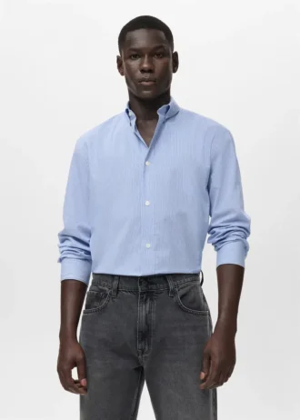 Koszula bawełniana w paski o regularnym kroju