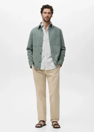 Koszula bawełniana w paski o regularnym kroju