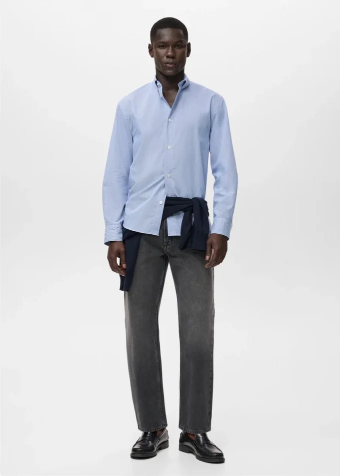 Koszula bawełniana w paski o regularnym kroju Koszula bawełniana w paski o regularnym kroju