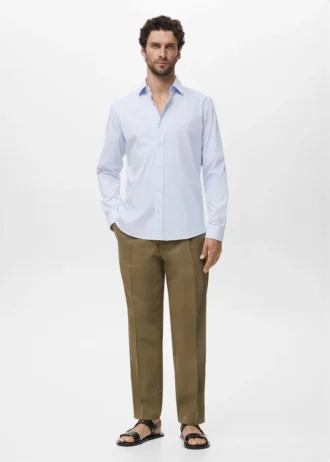 Koszula bawełniana w paski o regularnym kroju