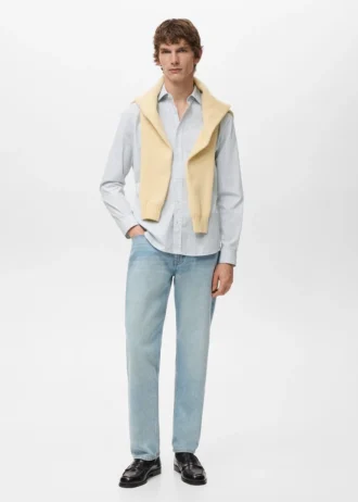 Koszula bawełniana w paski o regularnym kroju