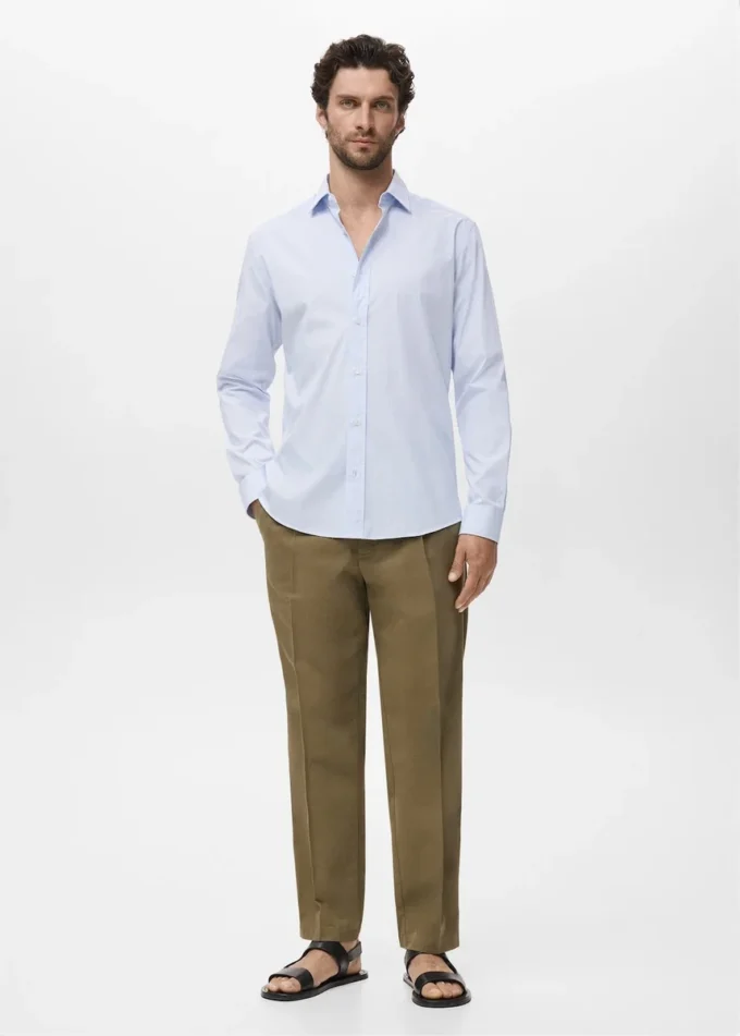 Koszula bawełniana w paski o regularnym kroju Koszula bawełniana w paski o regularnym kroju