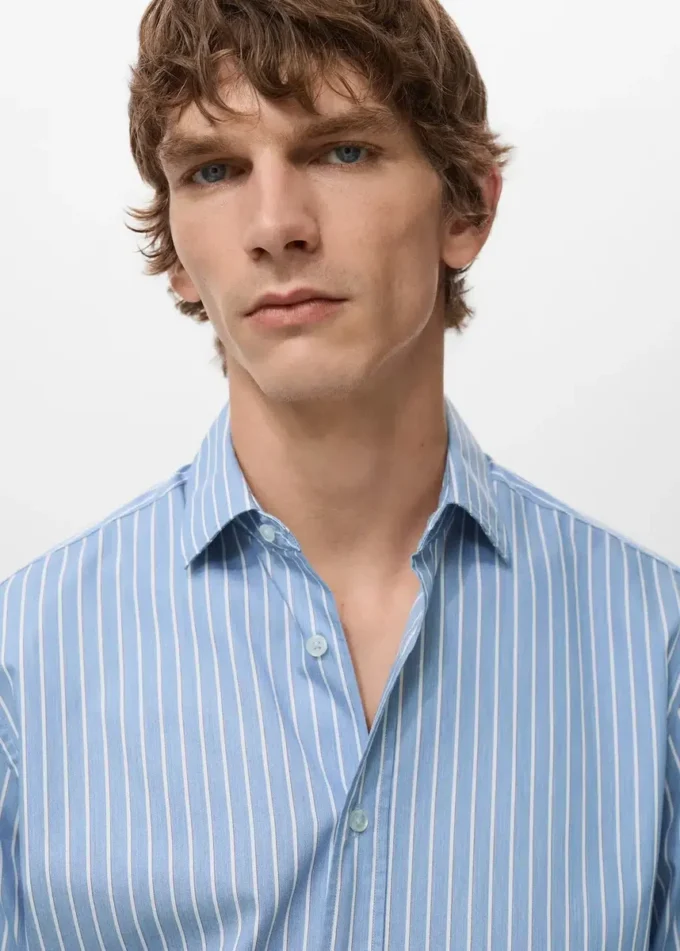 Koszula bawełniana w paski o regularnym kroju Koszula bawełniana w paski o regularnym kroju