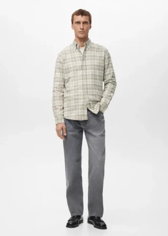 Koszula flanelowa o regularnym kroju w kratę